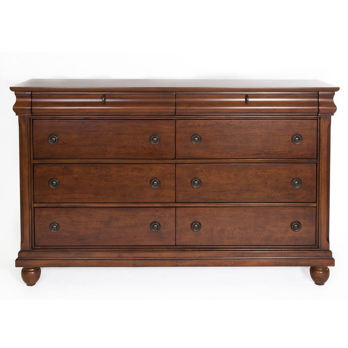 Rustic Traditions 8 Drawer Dresser in Rustic Cherry - Furniture 4 Less (Jacksonville, NC)
