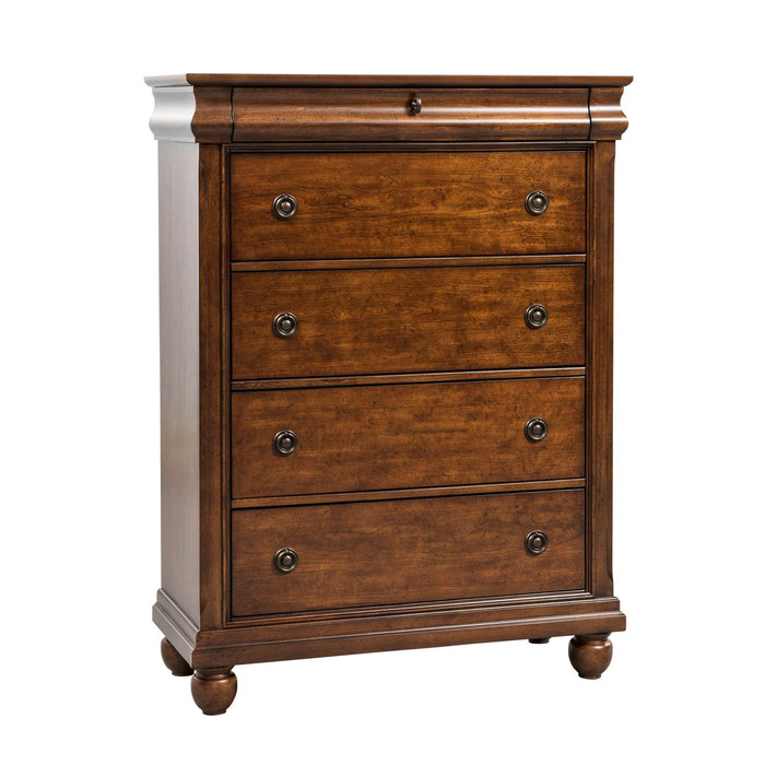 Rustic Traditions 5 Drawer Chest in Rustic Cherry - Furniture 4 Less (Jacksonville, NC)