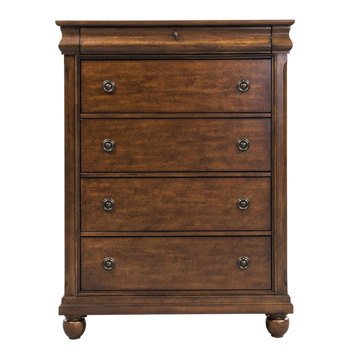 Rustic Traditions 5 Drawer Chest in Rustic Cherry - Furniture 4 Less (Jacksonville, NC)