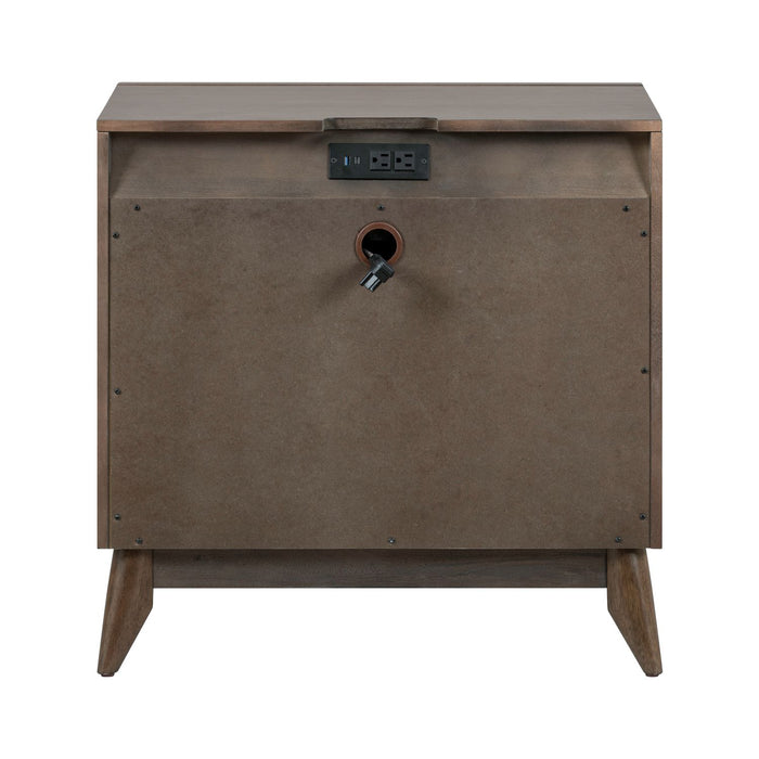 Century Modern Nightstand w/ Charging Station - Furniture 4 Less (Jacksonville, NC)