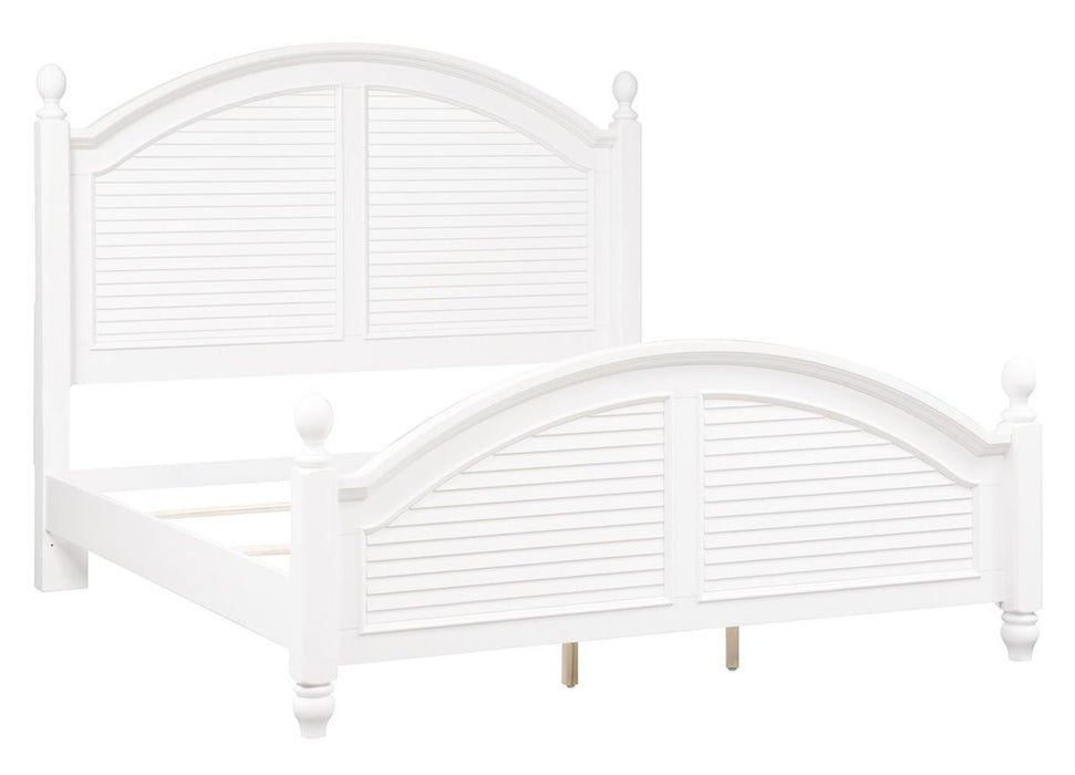 Liberty Furniture Summer House King Poster Bed in Oyster White - Furniture 4 Less (Jacksonville, NC)