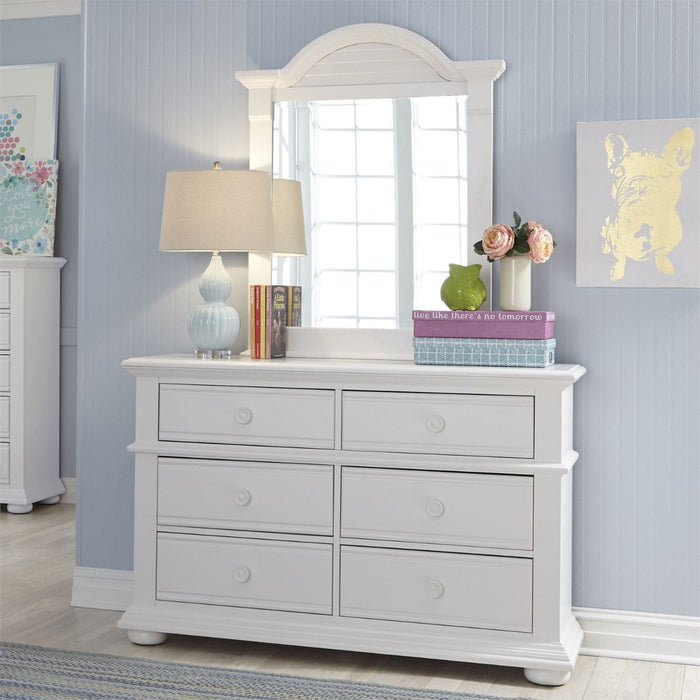 Liberty Furniture Summer House 6 Drawer Dresser in Oyster White - Furniture 4 Less (Jacksonville, NC)