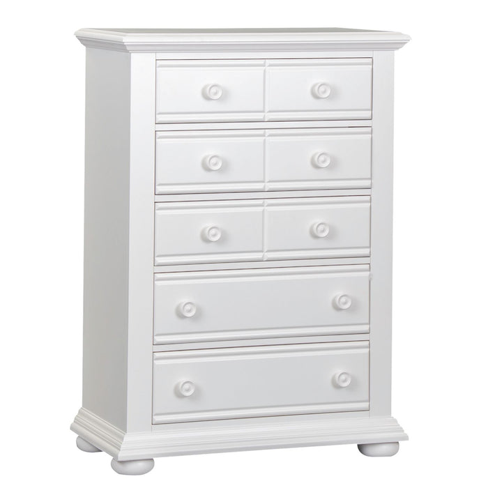 Summer House 5 Drawer Chest in White - Furniture 4 Less (Jacksonville, NC)