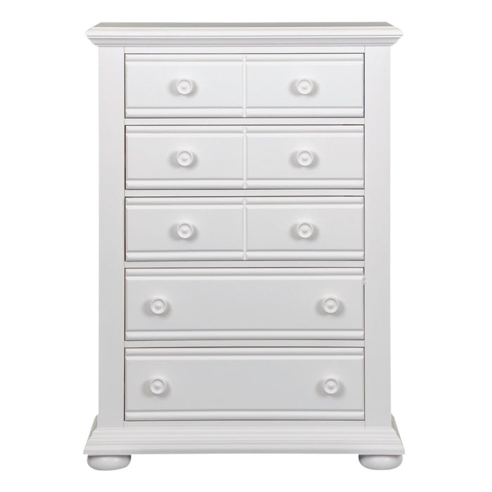 Summer House 5 Drawer Chest in White - Furniture 4 Less (Jacksonville, NC)