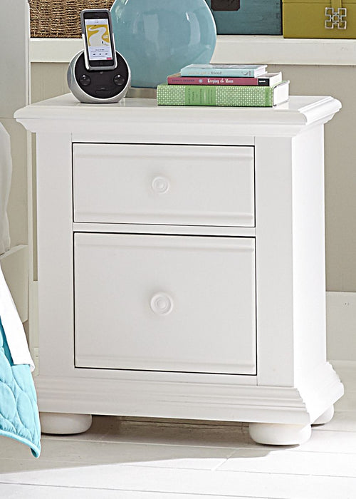 Liberty Furniture Summer House 2 Drawer Nightstand in Oyster White - Furniture 4 Less (Jacksonville, NC)