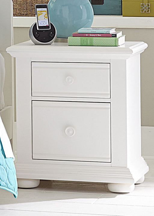 Liberty Furniture Summer House 2 Drawer Nightstand in Oyster White - Furniture 4 Less (Jacksonville, NC)