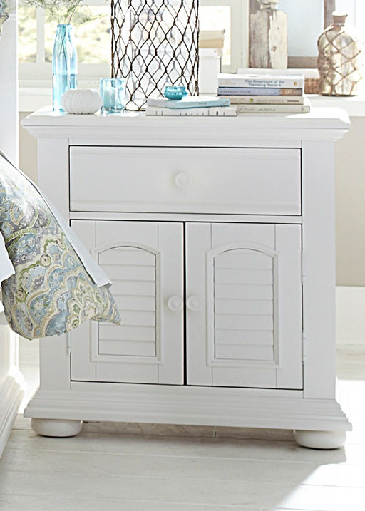 Liberty Furniture Summer House 1 Drawer Nightstand in Oyster White - Furniture 4 Less (Jacksonville, NC)