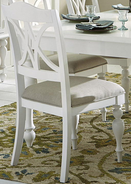 Liberty Furniture Summer House Slatback Side Chair in Oyster White (Set of 2) - Furniture 4 Less (Jacksonville, NC)