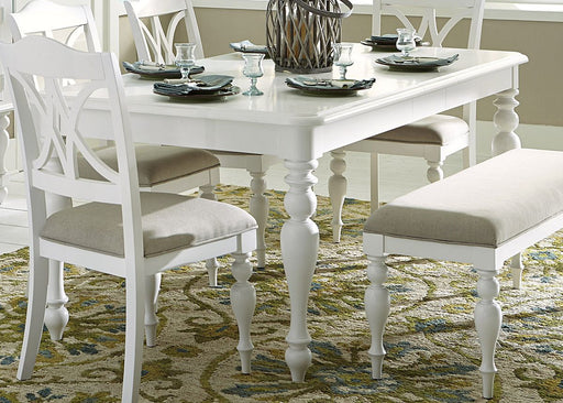 Liberty Furniture Summer House Rectangular Leg Table in Oyster White - Furniture 4 Less (Jacksonville, NC)
