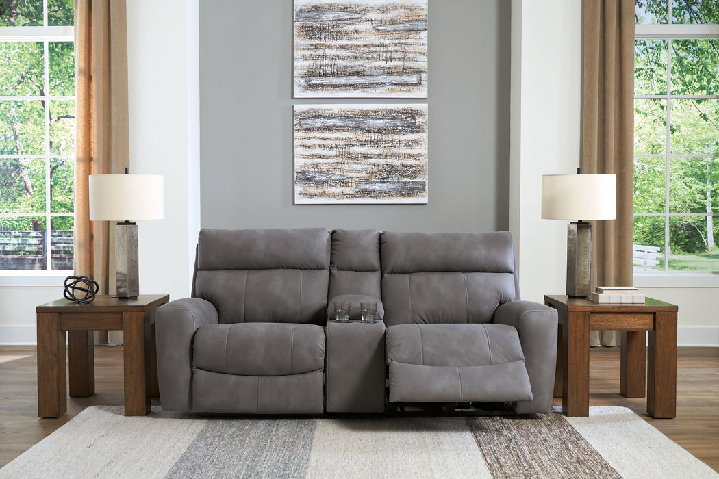 Next-Gen DuraPella Power Reclining Sectional Loveseat with Console - Furniture 4 Less (Jacksonville, NC)