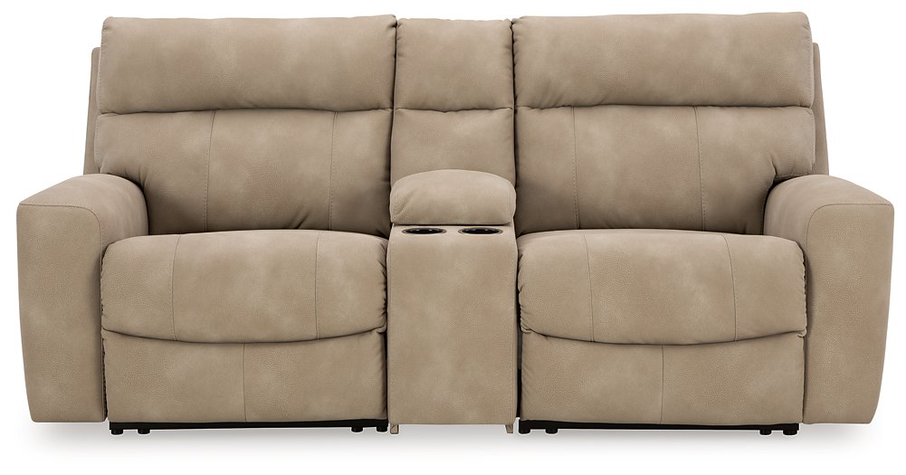 Next-Gen DuraPella Power Reclining Sectional Loveseat with Console - Furniture 4 Less (Jacksonville, NC)