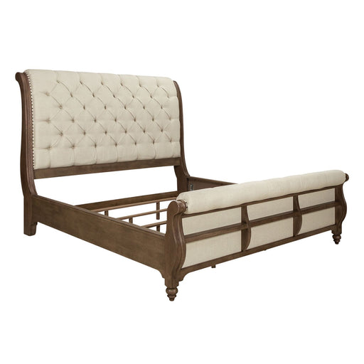 Americana Farmhouse King Sleigh Bed, Dresser & Mirror, Chest, N/S - Furniture 4 Less (Jacksonville, NC)