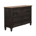 Americana Farmhouse 9 Drawer Dresser in Black - Furniture 4 Less (Jacksonville, NC)