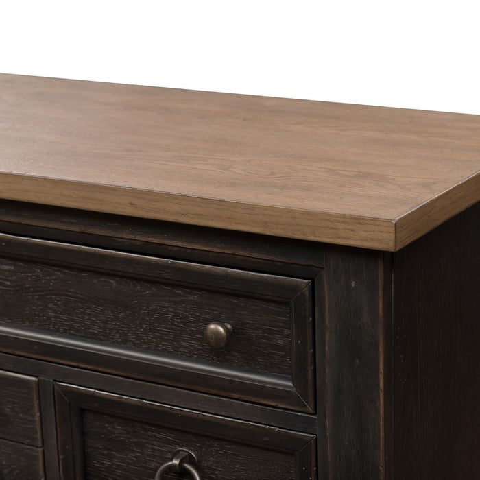 Americana Farmhouse 9 Drawer Dresser in Black - Furniture 4 Less (Jacksonville, NC)