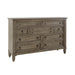 Americana Farmhouse 9 Drawer Dresser in Dusty Taupe and Black - Furniture 4 Less (Jacksonville, NC)