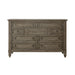 Americana Farmhouse 9 Drawer Dresser in Dusty Taupe and Black - Furniture 4 Less (Jacksonville, NC)