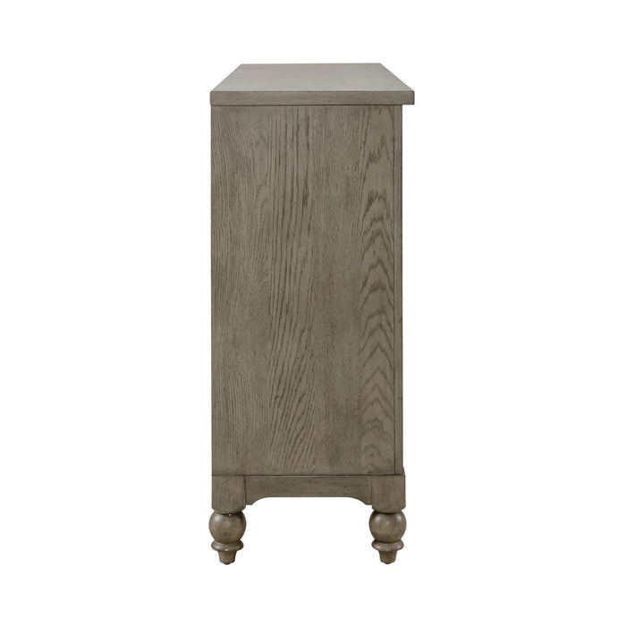 Americana Farmhouse 9 Drawer Dresser in Dusty Taupe and Black - Furniture 4 Less (Jacksonville, NC)