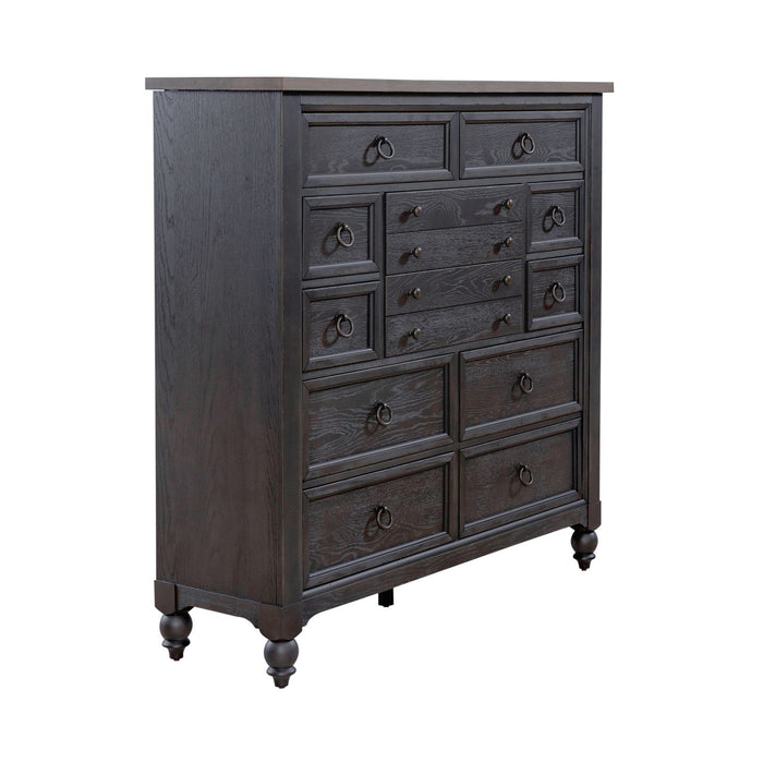 Americana Farmhouse 12 Drawer Chesser in Black - Furniture 4 Less (Jacksonville, NC)