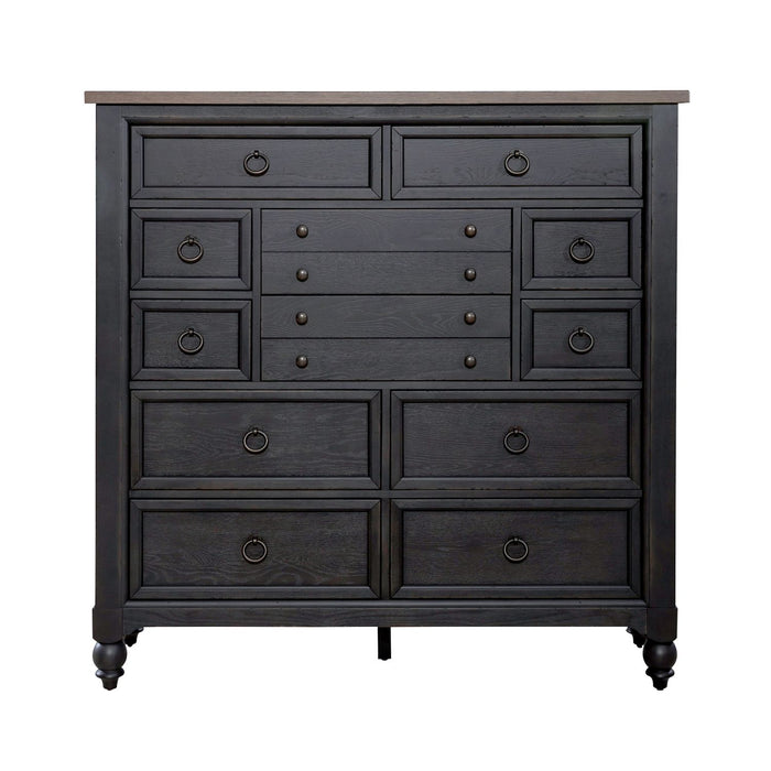 Americana Farmhouse 12 Drawer Chesser in Black - Furniture 4 Less (Jacksonville, NC)