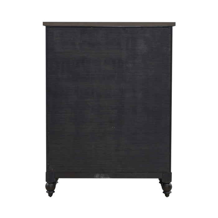 Americana Farmhouse 5 Drawer Chest in Black - Furniture 4 Less (Jacksonville, NC)