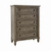 Americana Farmhouse 5 Drawer Chest in Dusty Taupe and Black - Furniture 4 Less (Jacksonville, NC)