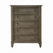 Americana Farmhouse 5 Drawer Chest in Dusty Taupe and Black - Furniture 4 Less (Jacksonville, NC)