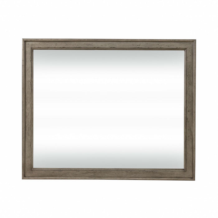 Americana Farmhouse Landscape Mirror in Dusty Taupe and Black - Furniture 4 Less (Jacksonville, NC)