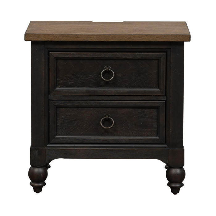 Americana Farmhouse 2 Drawer Nightstand in Black - Furniture 4 Less (Jacksonville, NC)
