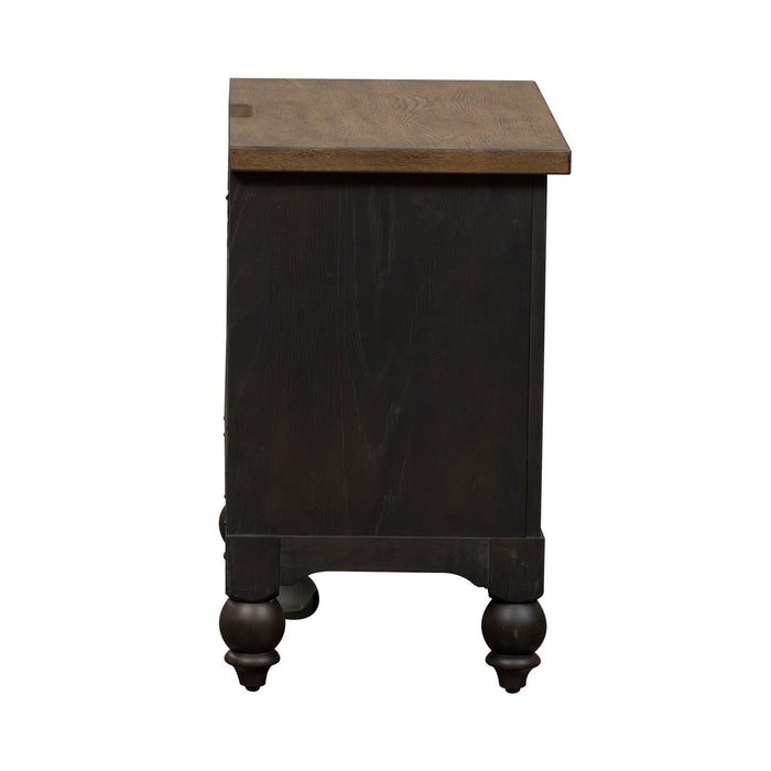 Americana Farmhouse 2 Drawer Nightstand in Black - Furniture 4 Less (Jacksonville, NC)