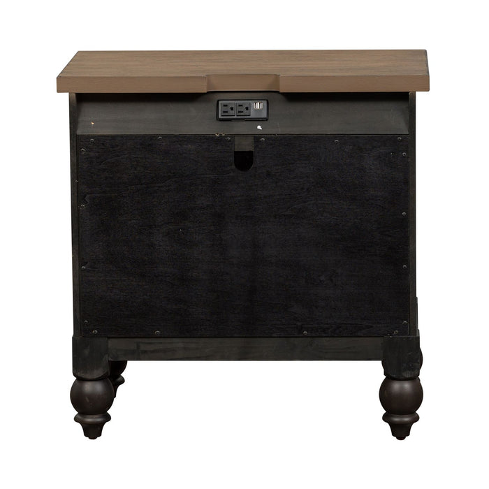 Americana Farmhouse 2 Drawer Nightstand in Black - Furniture 4 Less (Jacksonville, NC)