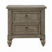 Americana Farmhouse 2 Drawer Nightstand in Dusty Taupe and Black - Furniture 4 Less (Jacksonville, NC)