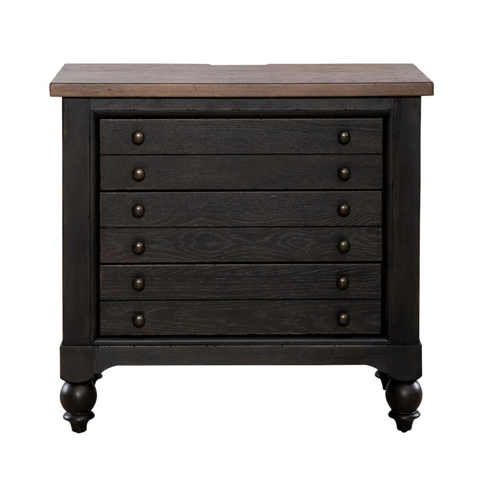 Liberty Furniture Americana Farmhouse 6 Drawer Bedside Chest in Black image