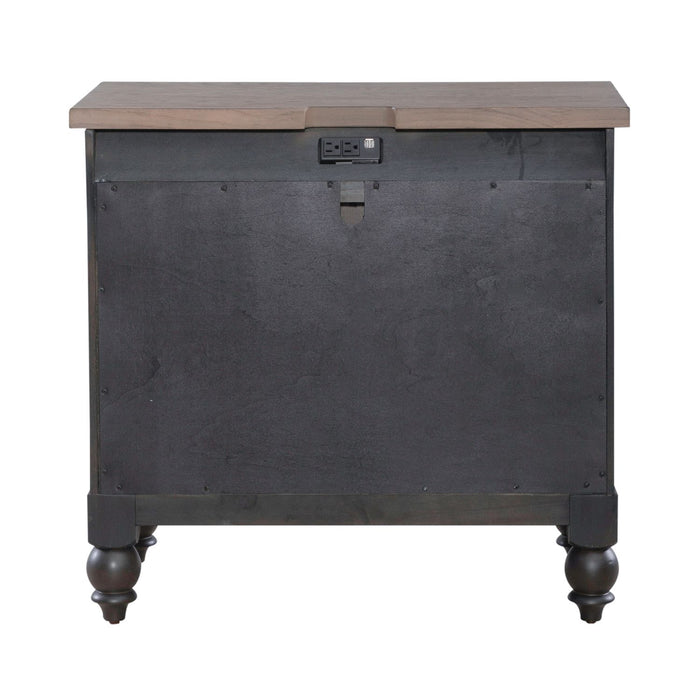Americana Farmhouse 6 Drawer Bedside Chest in Black - Furniture 4 Less (Jacksonville, NC)