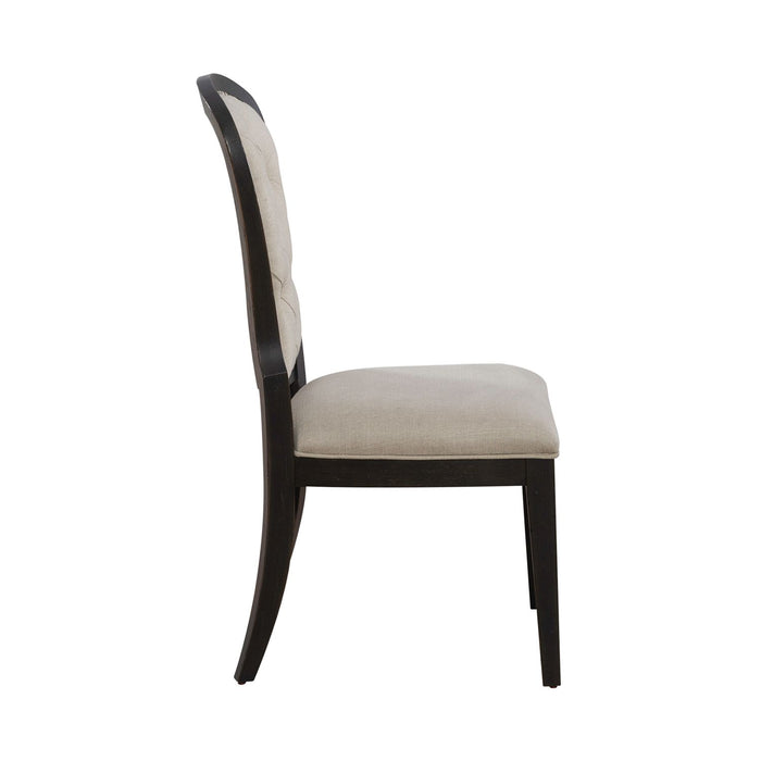 Americana Farmhouse Uph Tufted Back Side Chair - Black - Furniture 4 Less (Jacksonville, NC)