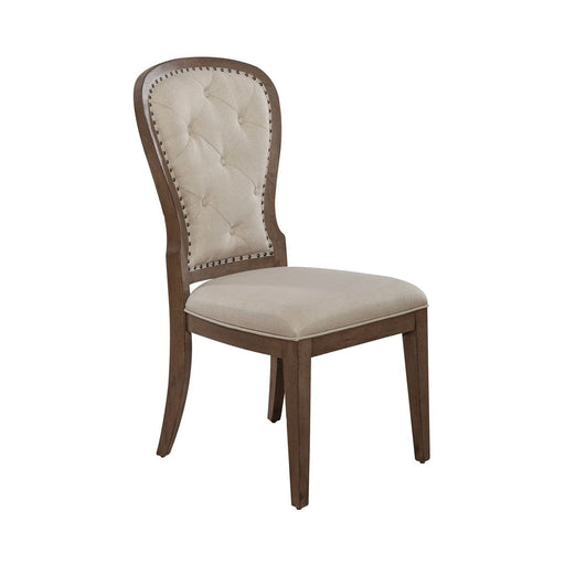 Liberty Furniture Americana Farmhouse Uph Tufted Back Side Chair (Set of 2) in Dusty Taupe & Black - Furniture 4 Less (Jacksonville, NC)