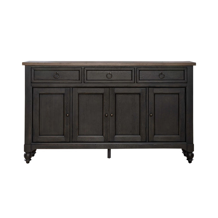Americana Farmhouse Hall Buffet in Dusty Taupe & Black - Furniture 4 Less (Jacksonville, NC)