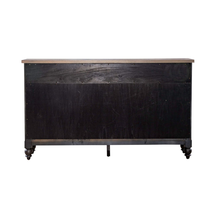 Americana Farmhouse Hall Buffet in Dusty Taupe & Black - Furniture 4 Less (Jacksonville, NC)