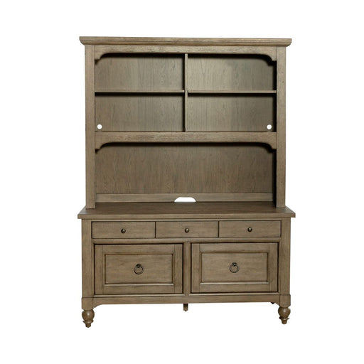Liberty Furniture Americana Farmhouse Credenza & Hutch in Dusty Taupe - Furniture 4 Less (Jacksonville, NC)