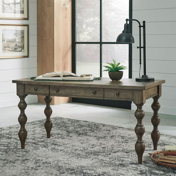 Liberty Furniture Americana Farmhouse Writing Desk in Dusty Taupe - Furniture 4 Less (Jacksonville, NC)