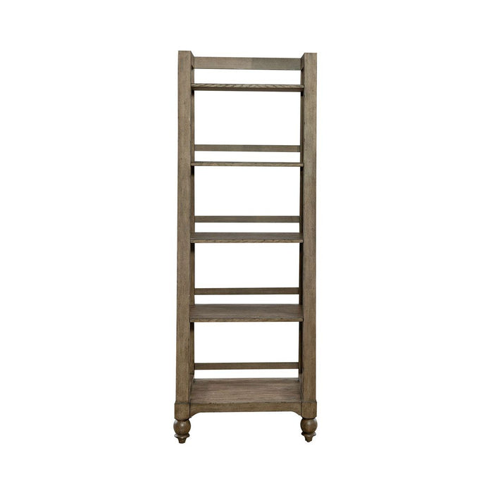 Liberty Furniture Americana Farmhouse Leaning Pier Bookcase in Dusty Taupe - Furniture 4 Less (Jacksonville, NC)