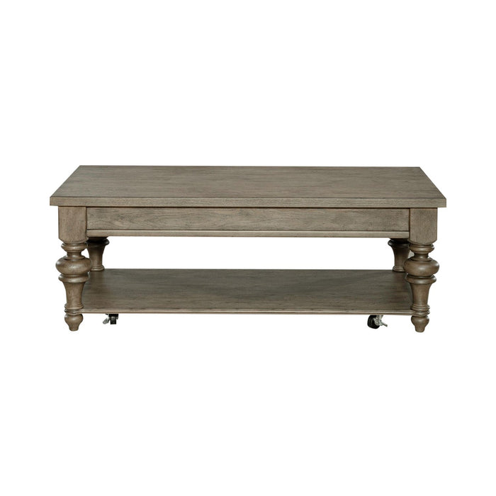 Americana Farmhouse Rectangular Cocktail Table in Dusty Taupe - Furniture 4 Less (Jacksonville, NC)