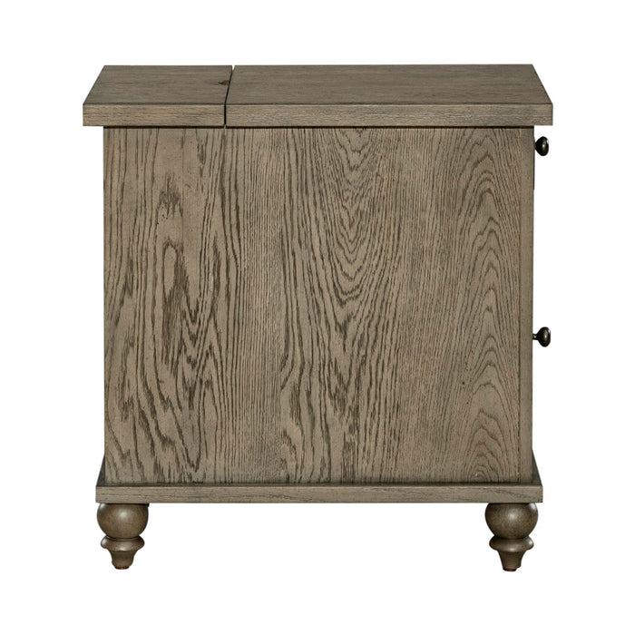 Americana Farmhouse Chair Side Table in Dusty Taupe - Furniture 4 Less (Jacksonville, NC)