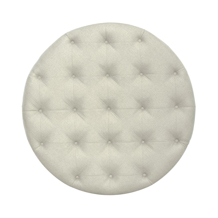 Americana Farmhouse Round Cocktail Ottoman in Dusty Taupe - Furniture 4 Less (Jacksonville, NC)