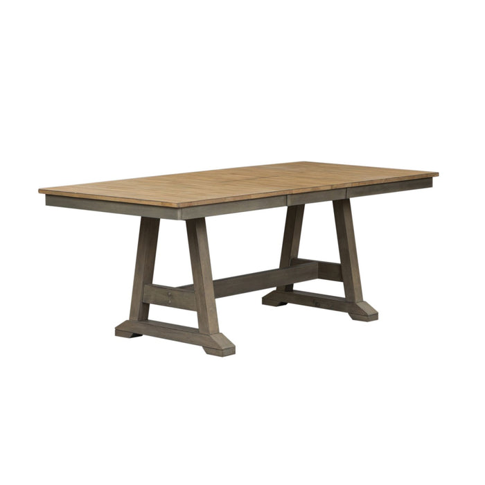 Lindsey Farm 5 Piece Trestle Table Set - Furniture 4 Less (Jacksonville, NC)