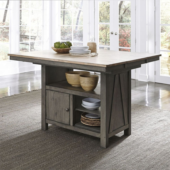 Liberty Furniture Lindsey Farm Kitchen Island in Gray and Sandstone - Furniture 4 Less (Jacksonville, NC)
