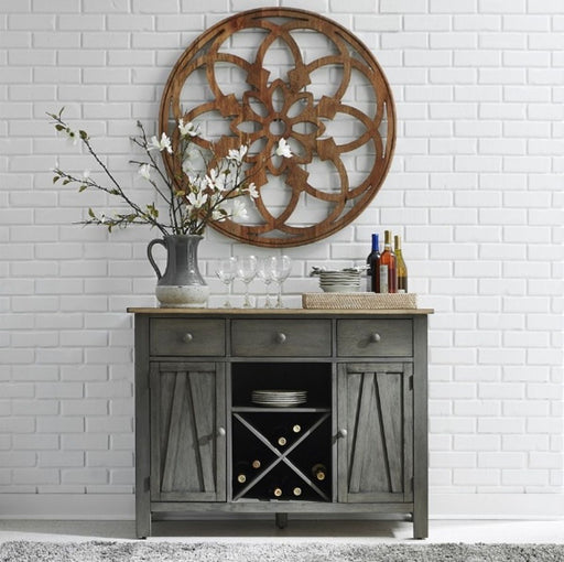 Liberty Furniture Lindsey Farm Server in Gray/Sandstone - Furniture 4 Less (Jacksonville, NC)