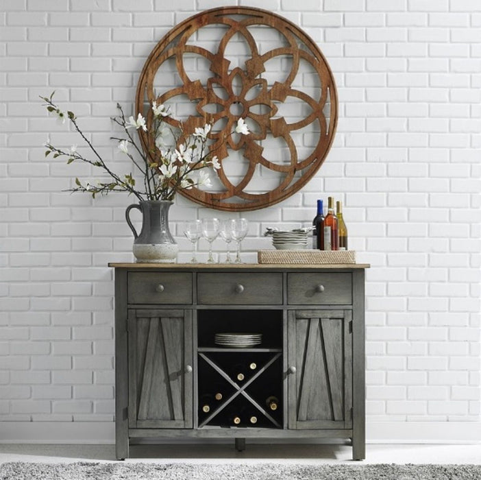 Liberty Furniture Lindsey Farm Server in Gray/Sandstone - Furniture 4 Less (Jacksonville, NC)
