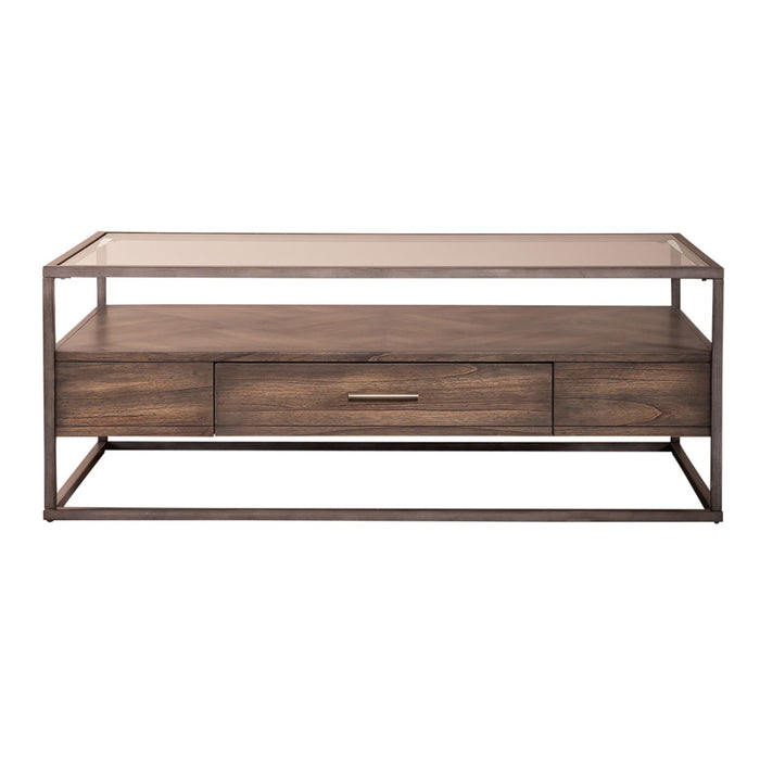 Jamestown Rectangular Cocktail Table in Brown - Furniture 4 Less (Jacksonville, NC)
