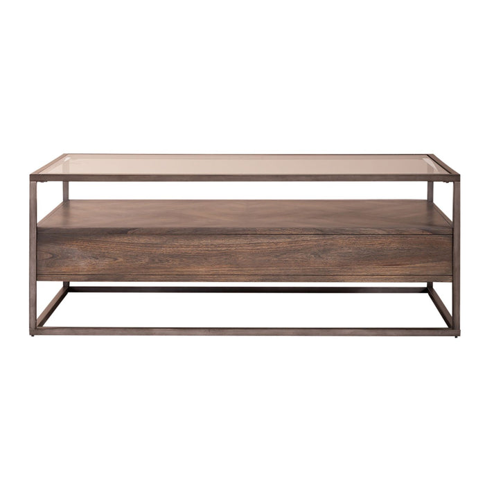 Jamestown Rectangular Cocktail Table in Brown - Furniture 4 Less (Jacksonville, NC)
