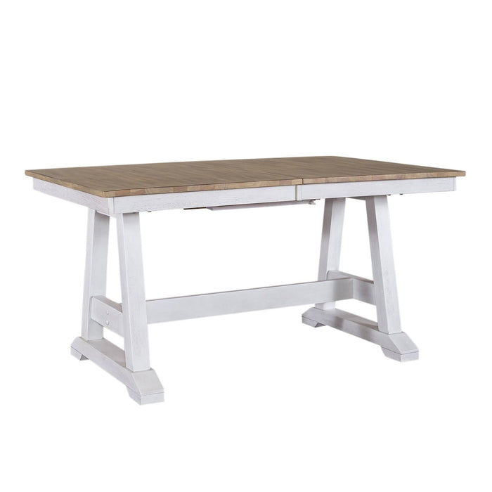Lindsey Farm 5 Piece Trestle Table Set - Furniture 4 Less (Jacksonville, NC)